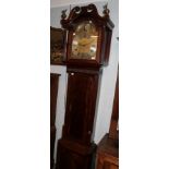 A George III mahogany longcase clock, with brass arch dial, Benjamin Peers, Chester, possibly a