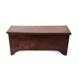 A 17th Century Elm Sword Chest, of six plank construction, the hinged lid enclosing a candle box,