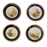 A Set of Four Royal Worcester Porcelain Plates, by John Stinton, 1912, 1913, 1917 and 1926,