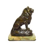 Clovis-Edmund Masson (1838-1913): Lion Assis, bronze, signed C Masson, inscribed Susse S.es Ed and