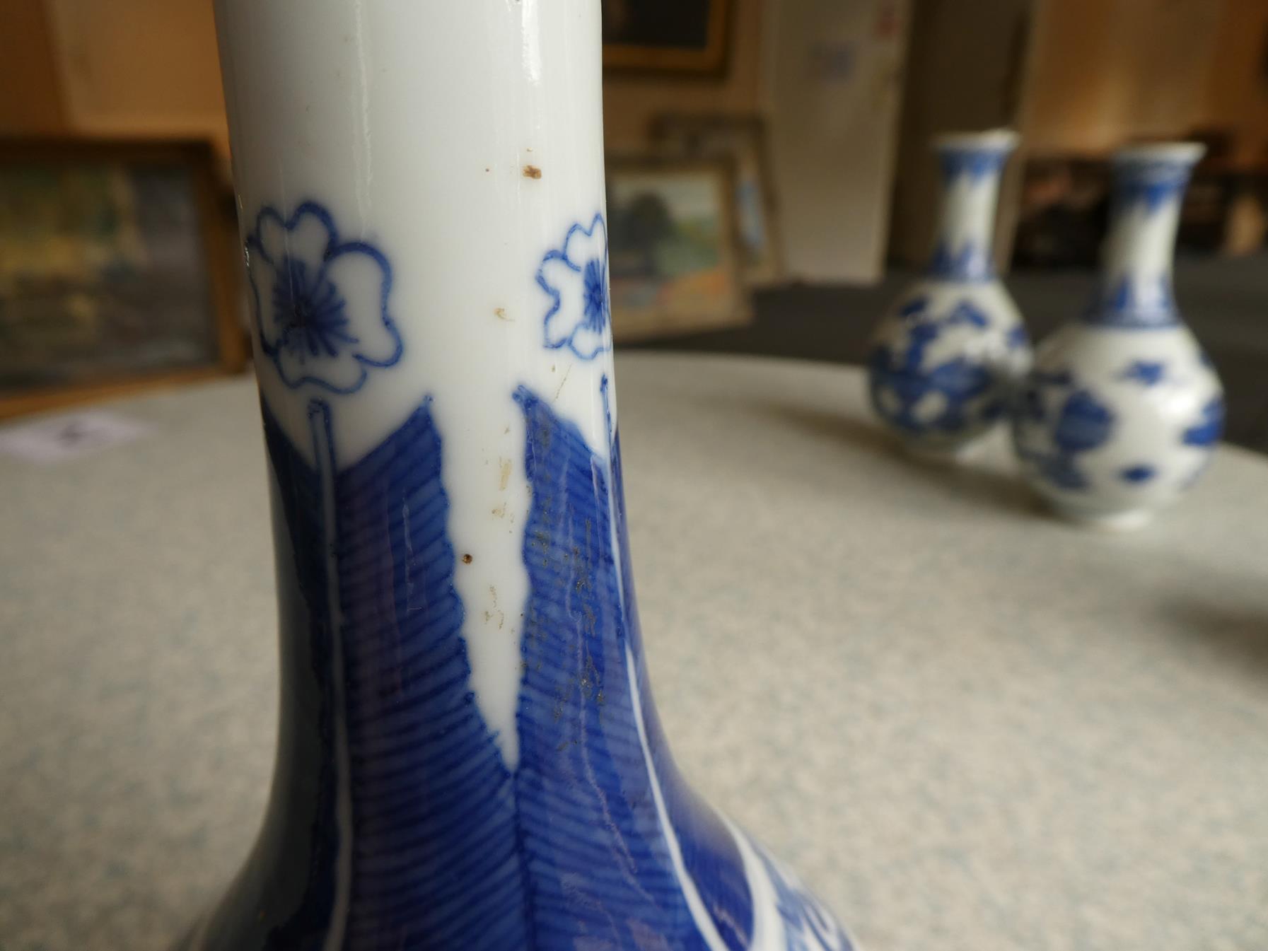 A Gilt Metal Mounted Chinese Porcelain Bottle Vase, the porcelain Kangxi, painted in underglaze blue - Image 12 of 15