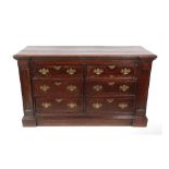 A Late 17th Century Joined Oak and Mahogany Crossbanded Straight Front Chest, the moulded top