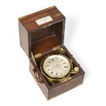 A Rosewood Two Day Marine Chronometer, signed T.J.Williams, 2 Bute Docks, Cardiff, No.1765, circa