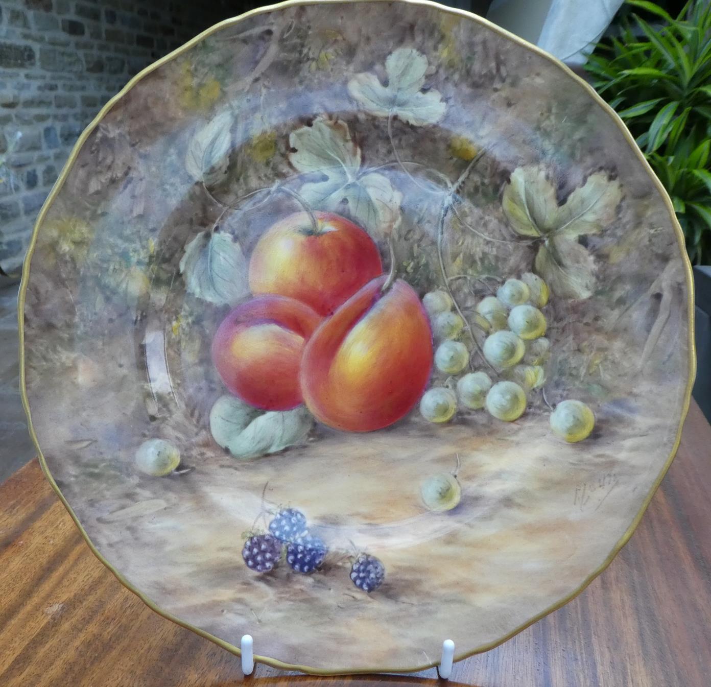 A Pair of Royal Worcester Porcelain Large Plates, by Peter Love, 2nd half 20th century, painted with - Image 3 of 21