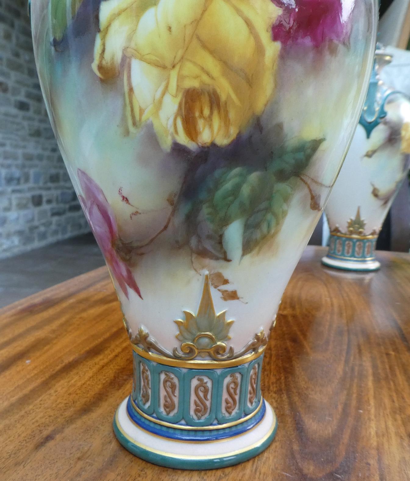 A Pair of Royal Worcester Hadleigh Ware Vases and Covers, by William Jarman, circa 1905, of baluster - Image 24 of 38