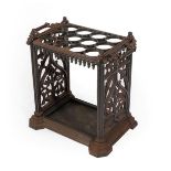 A Cast Iron Twelve-Division Stick Stand, stamped Coalbrookdale with lozenge registration mark and