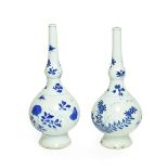 A Pair of Chinese Porcelain Water Droppers, Kangxi, after Persian metalware originals, painted in