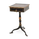 A Regency Ebonised and Chinoiserie Decorated Occasional Table, early 19th century, the square top,