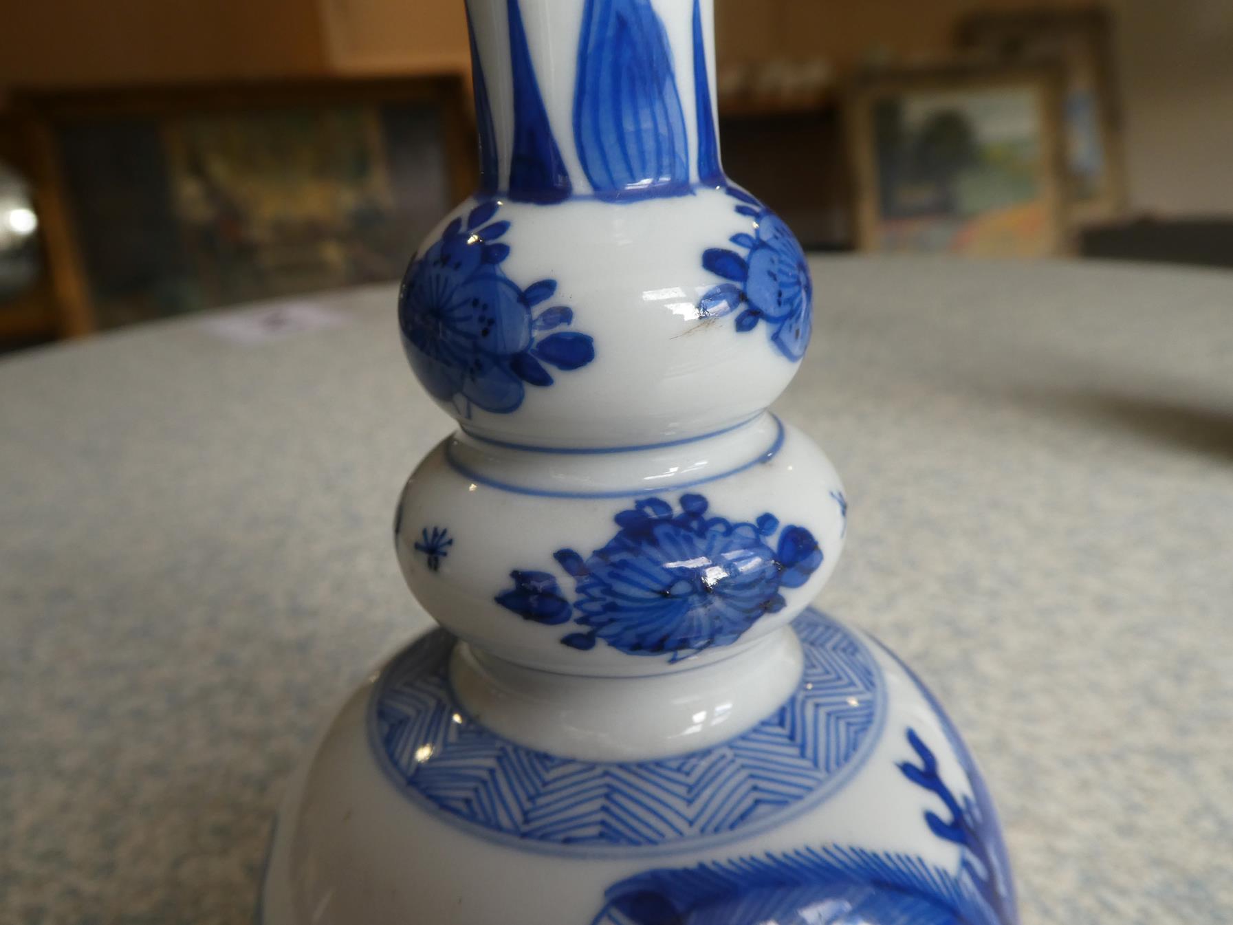 A Matched Pair of Chinese Porcelain Double Gourd Vases, Kangxi, with trumpet necks, painted in - Image 23 of 31