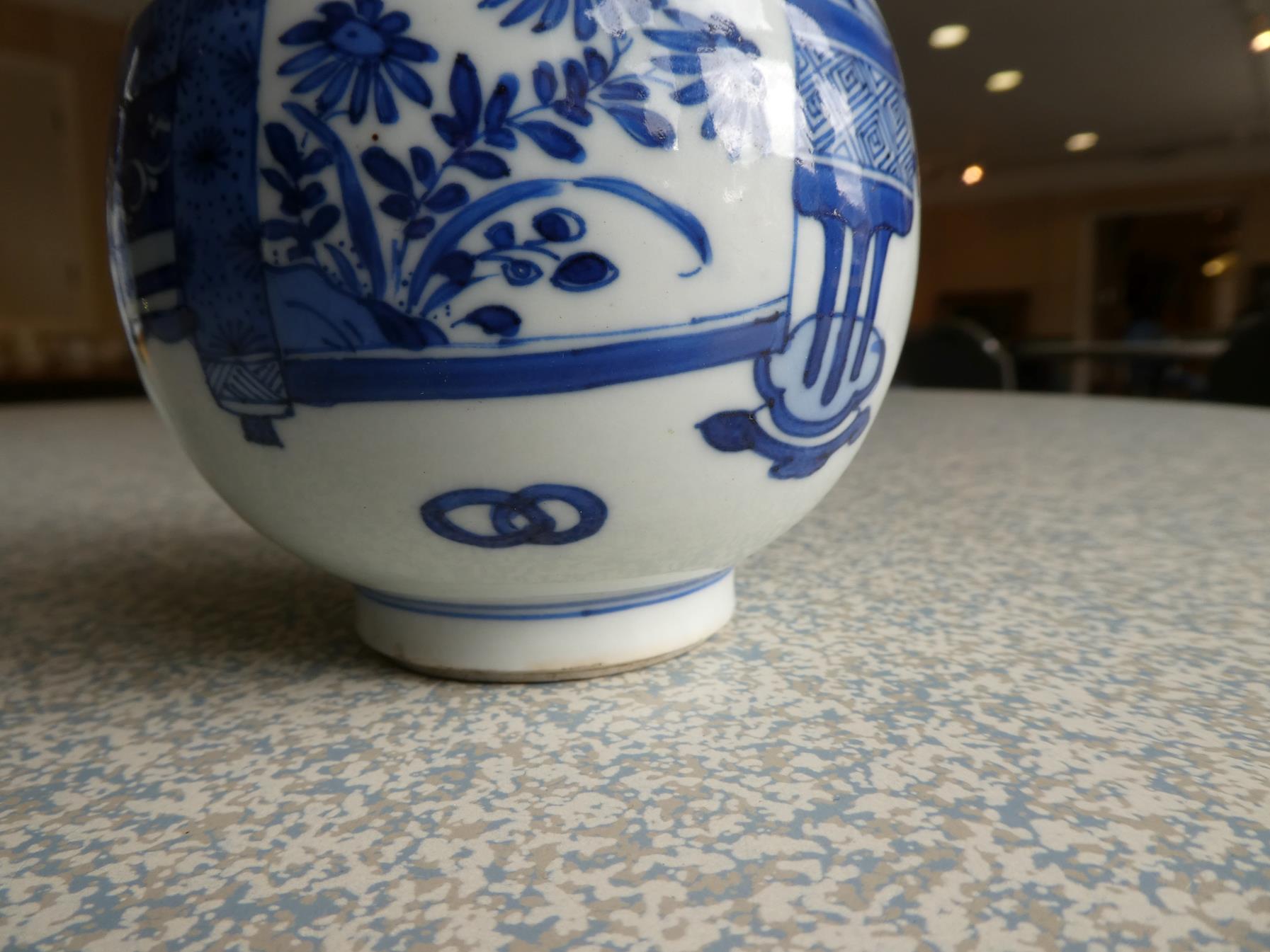 A Pair of Chinese Porcelain Bottle Vases, Kangxi, painted in underglaze blue with scrolls and - Image 31 of 33