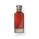 A Victorian Silver-Gilt Mounted Ruby-Glass Scent-Bottle Cum Vinaigrette, by Sampson Mordan and