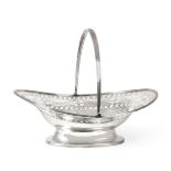 A George III Silver Basket, by John Edwards, London, 1798, oval and on conforming foot, the sides