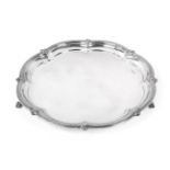 An Edward VII Silver Salver, by William Wheatcroft Harrison, Sheffield, 1903, shaped circular and on