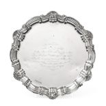 An Edward VII Silver Salver, by Joseph Rogers and Sons, Sheffield, 1902, shaped circular and with