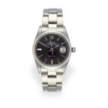 A Stainless Steel Automatic Calendar Centre Seconds Wristwatch, signed Rolex, Oyster Perpetual