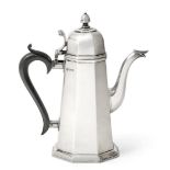 A George V Silver Coffee-Pot, by Jay, Richard Attenborough Co. Ltd., Chester, 1910, in the George
