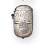 A Victorian Silver Combination Vesta-Case, Stamp-Holder and Sovereign-Case, by William Neale,