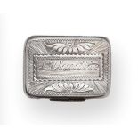 A George III Silver Vinaigrette, by Wardell and Kempson, Birmingham, 1818, oblong, the base