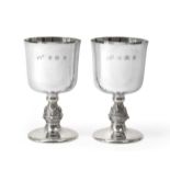 A Pair of Elizabeth II Silver Goblets, by Reid and Sons Ltd., Sheffield, 1978, each with slightly