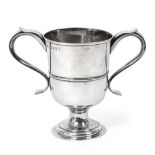 A George III Silver Two-Handled Cup, by John Langlands, Newcastle, 1796, inverted bell-shaped and on