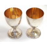 A Pair of George III Old Sheffield Plate Goblets, Apparently Unmarked, Circa 1800, Each with
