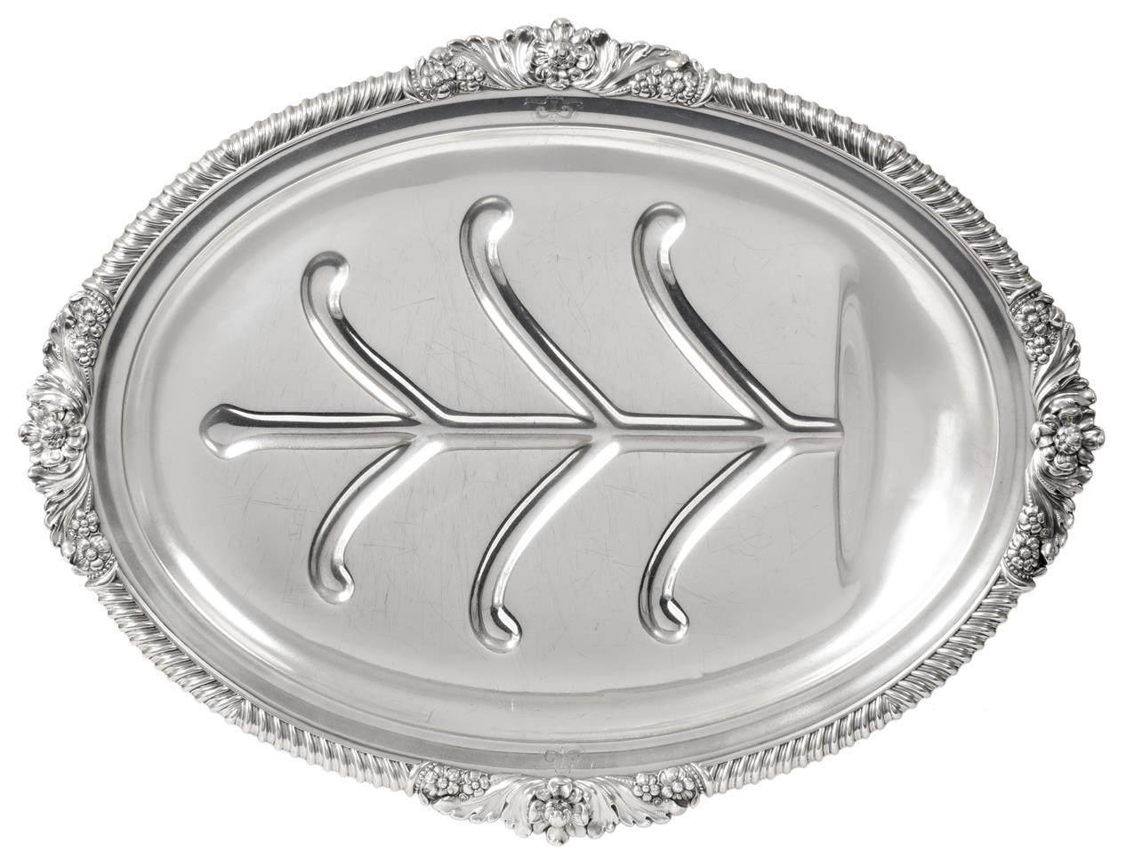 A George III Silver Venison-Dish, by James Kirkby, Waterhouse and Co., Sheffield, 1818, shaped