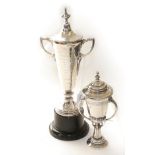 A George V Silver Cup and Cover and An Elizabeth II Silver Cup and Cover, The First by Mappin and