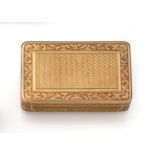 A French Gold Snuff-Box, Maker's Mark ?H With Star Above, Paris, Circa 1810, shaped oblong and