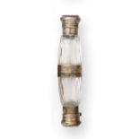 A Victorian Silver-Gilt Mounted and Coral-Set Cut-Glass Scent-Bottle, Apparently Unmarked,