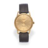 An 18 Carat Gold Automatic Centre Seconds Wristwatch, signed Longines, model: Flagship, ref: 2503,