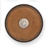 A George III Silver-Mounted Vernis Martin Bonbonierre, Apparently Unmarked, Circa 1810, circular and