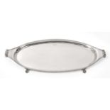 A George V Silver Tray, by Fenton Brothers Ltd., Sheffield, 1929, oval and with gadrooned border, on