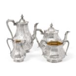 A Three-Piece Victorian Silver Tea-Service, by Edward, John and William Barnard, London, 1850,