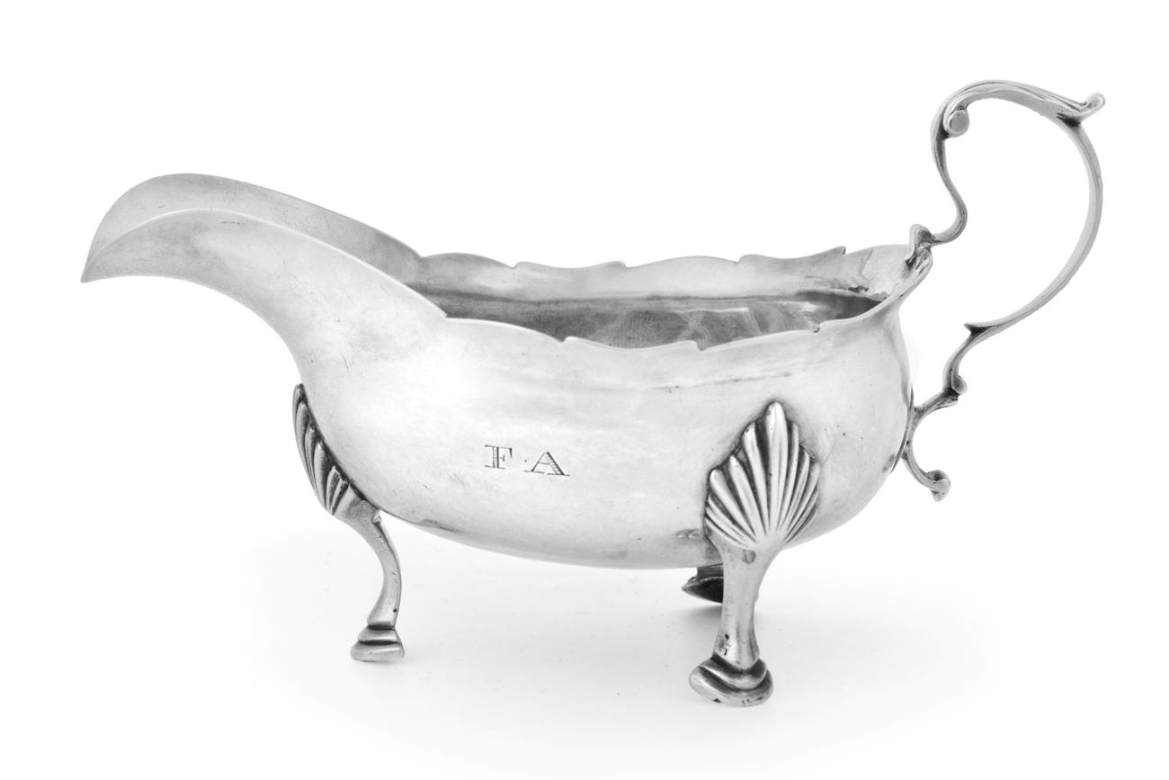 A George III Silver Cream-Boat, by John Langlands, Newcastle, Circa 1800, boat-shaped and on three