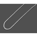 A Diamond Rivière Necklace, the graduated round brilliant cut diamonds in white claw settings, total