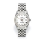 A Stainless Steel Automatic Calendar Centre Seconds Wristwatch, signed Rolex, Oyster Perpetual,