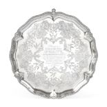 A Victorian Silver Salver, by Samuel Smily, London, 1866, Retailed by the Goldsmiths Alliance