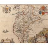 [Blaeu (Johannes)] Cumbria; vulgo Cumberland, no date [c1648], hand-coloured engraved map, plate