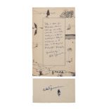 Ransome (Arthur) A signed autograph note, from Arthur Ransome explaining that 'Titty is short for