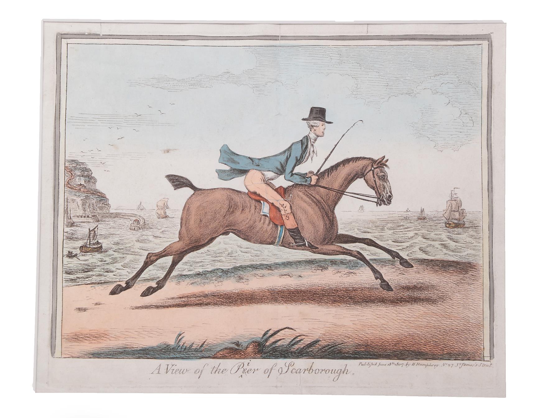 [Gillray (James)] 'A View of the Pier of Scarborough', H. Humphrey, June 18th 1807, hand-coloured