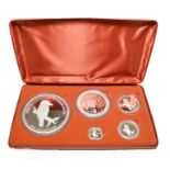 Australia, 'The Kookaburra Proof Issue Kilo Collection' 2004, a set of 5 x .999 silver proof coins