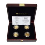 Gibraltar, 4-Coin Gold Proof Sovereign Collection 2007, commemorating the Queen & Prince Philip's