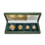 Elizabeth II, 4-Coin Gold Proof Sovereign Collection 2004 comprising: £5, double sovereign,