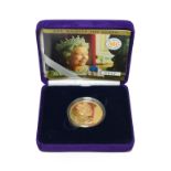 Elizabeth II, Gold Proof Crown 2002 'Queen's Golden Jubilee' obv. AMOR POPULI etc around