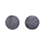 Charles I, 1643 Shilling. 5.77g, 31.1mm, 11h. Oxford mint, mintmark plume. Obv: Oxford bust left.
