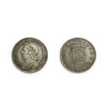 Oliver Cromwell, 1658 Shilling. 6.03g, 27.5mm, 12h. Obv: Laureate and draped bust left. Rev: Crowned