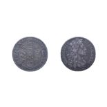 Charles II 1684 Shilling. Obv: Fourth (older) laureate and draped bust right. Rev: Cruciform