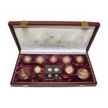 Elizabeth II, Golden Jubilee Gold Proof Set 2002, a 13-coin set comprising: £5 rev. AMOR POPULI