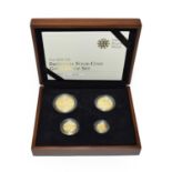 Elizabeth II, 4-Coin Gold Proof Britannia Collection 2010 comprising: £100 (1oz fine gold), £50 (1/2