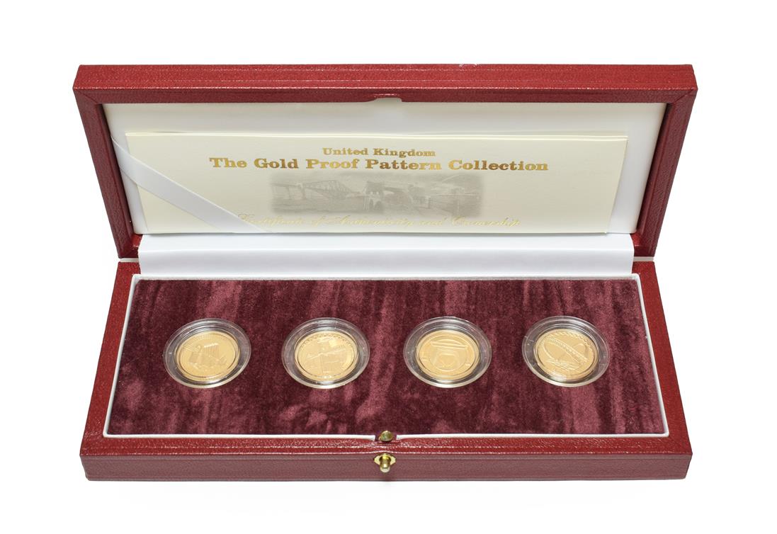 Elizabeth II, United Kingdom Gold Proof Pattern Collection 2003 celebrating the four new £1 coins